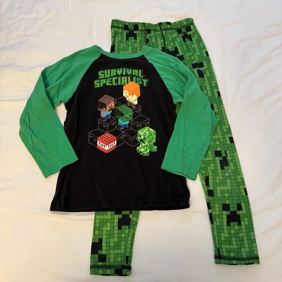 Minecraft Other - Minecraft Bundle Long Sleeve T-Shirt Boys Pajama Pants Size 7/M